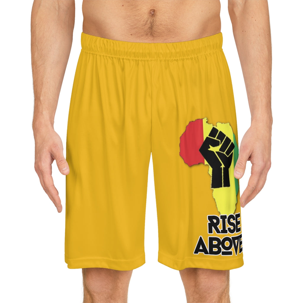 Rise Above: RBG Pride-Yellow Basketball Shorts