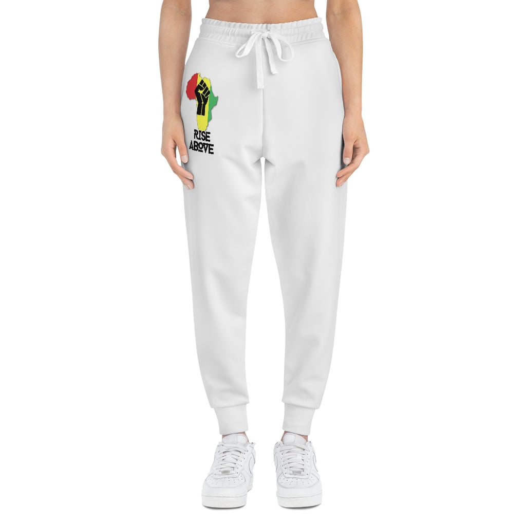 Rise Above: RBG Pride White Athletic Joggers