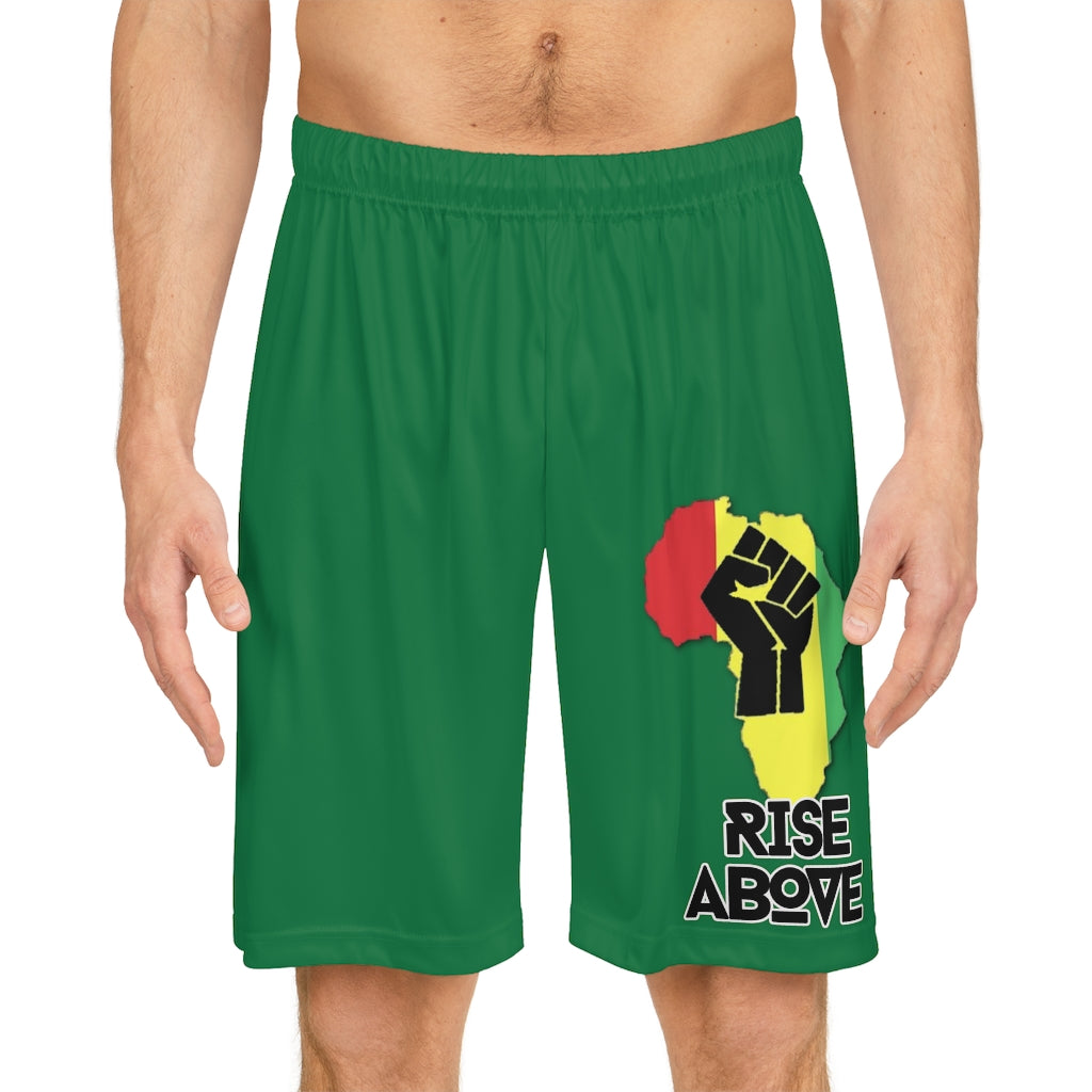 Rise Above: RBG Pride- Green Basketball Shorts