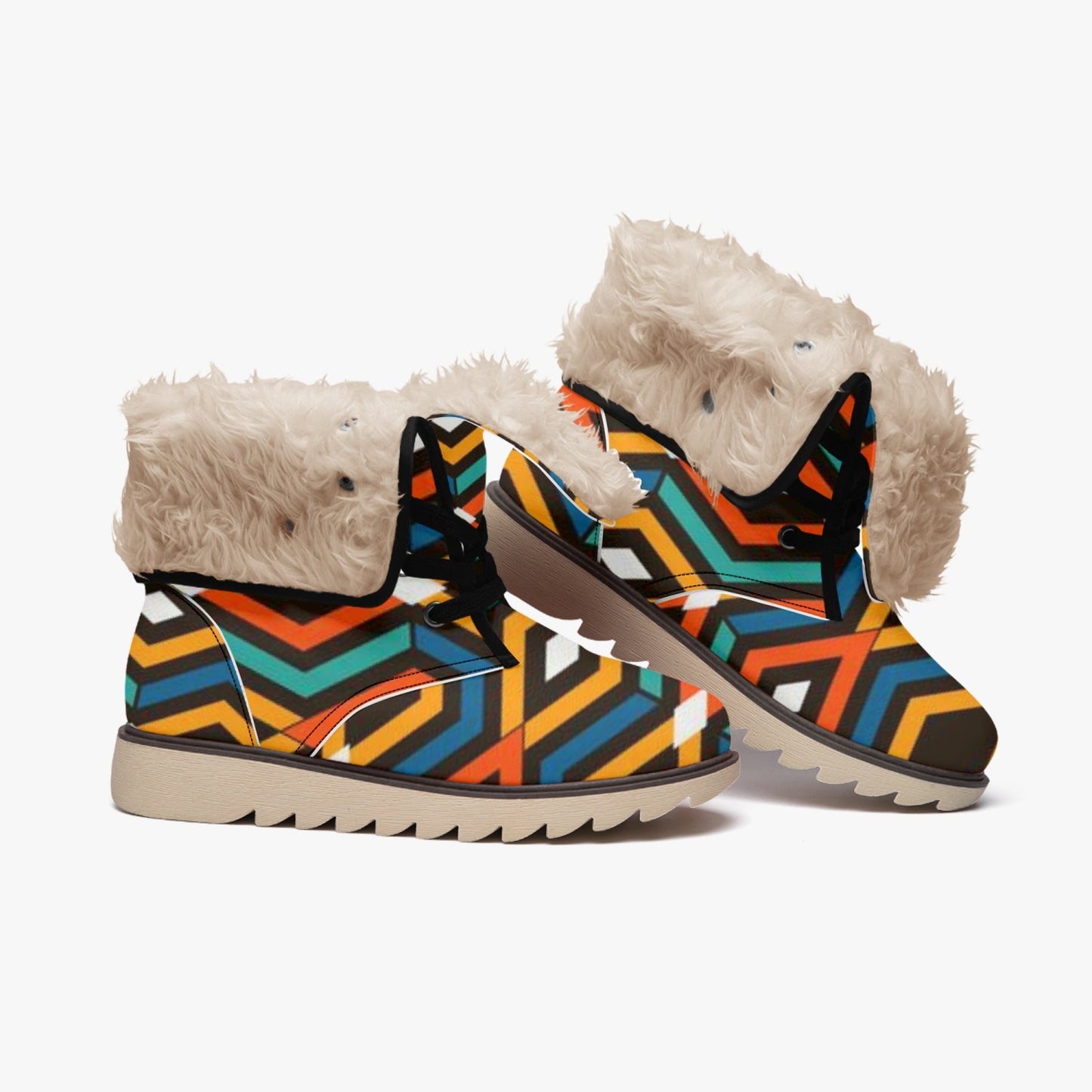 Coat of Many Colors. Cotton-pad Fur Lining Boots