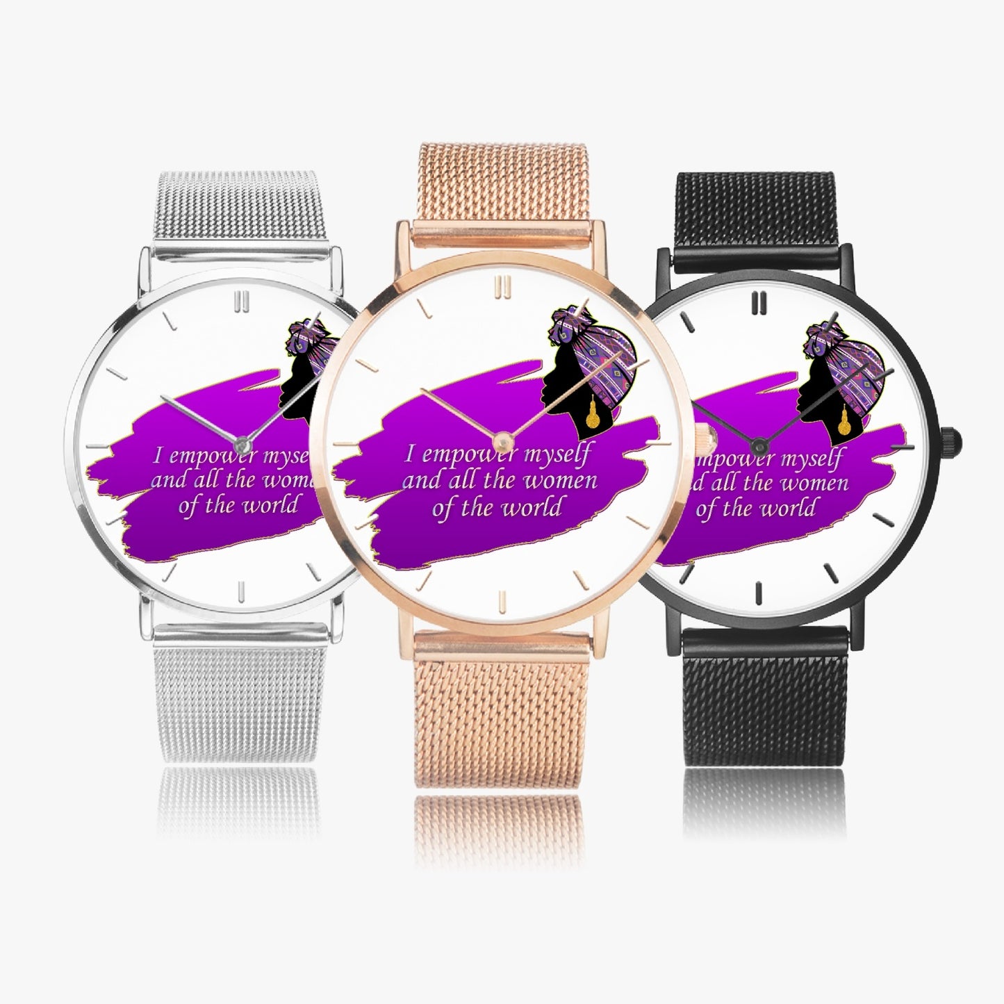 Empowered Woman Ultra-thin Stainless Steel Quartz Watch (With Indicators)