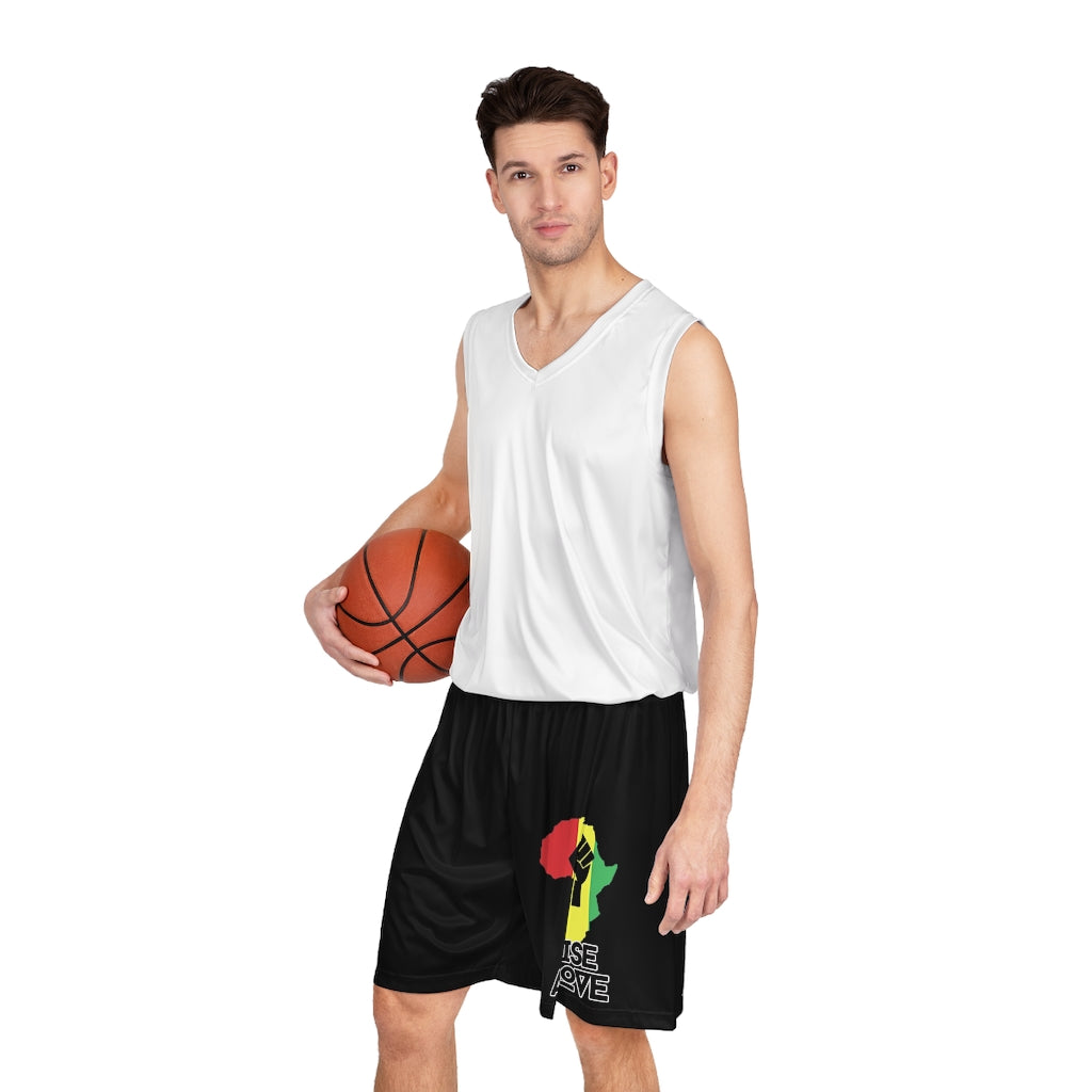 Rise Above: RBG Pride-Black-Basketball Shorts
