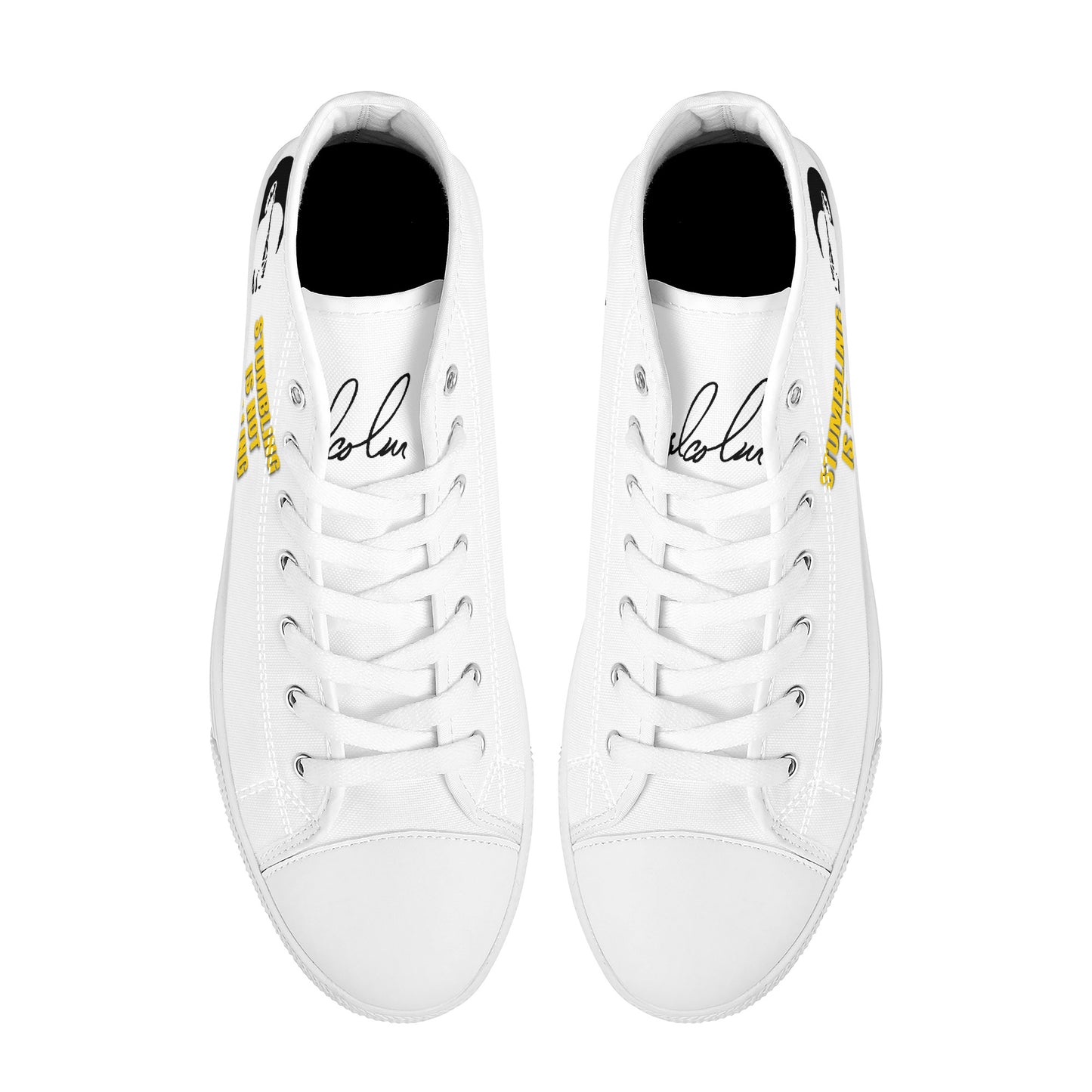 Brother Malcolm High-Top Canvas Shoes With Customized Tongue - White