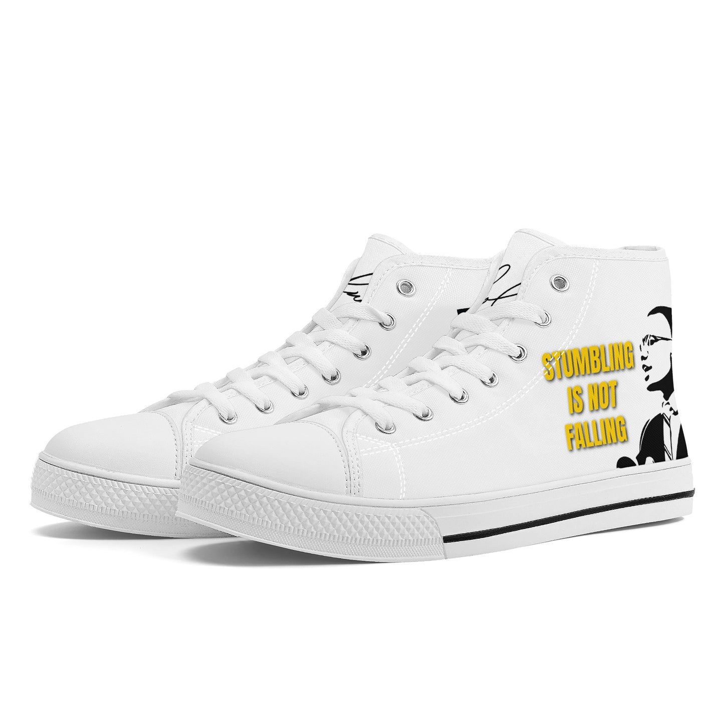 Brother Malcolm High-Top Canvas Shoes With Customized Tongue - White