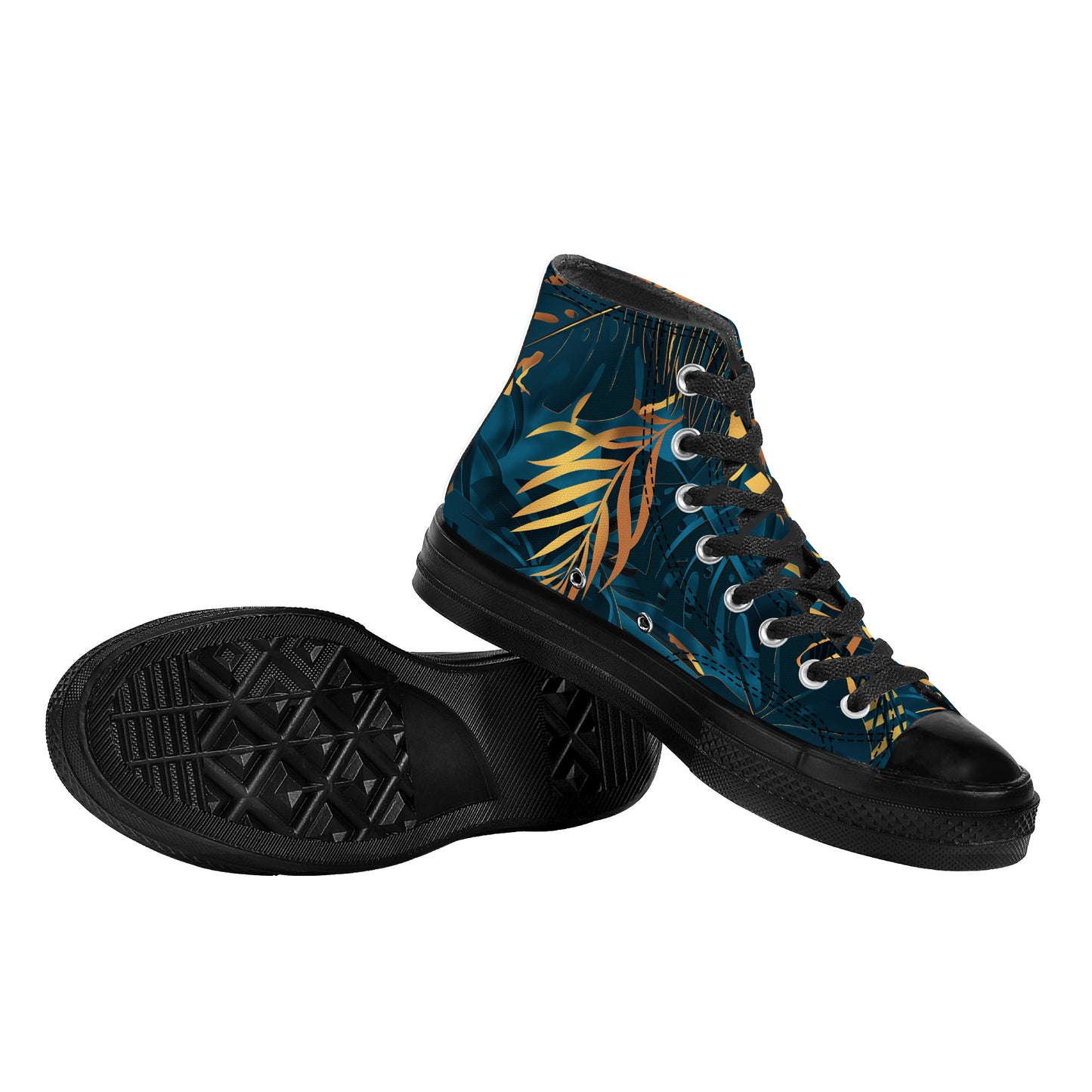 Gold Coast High Top Canvas Shoes - Black