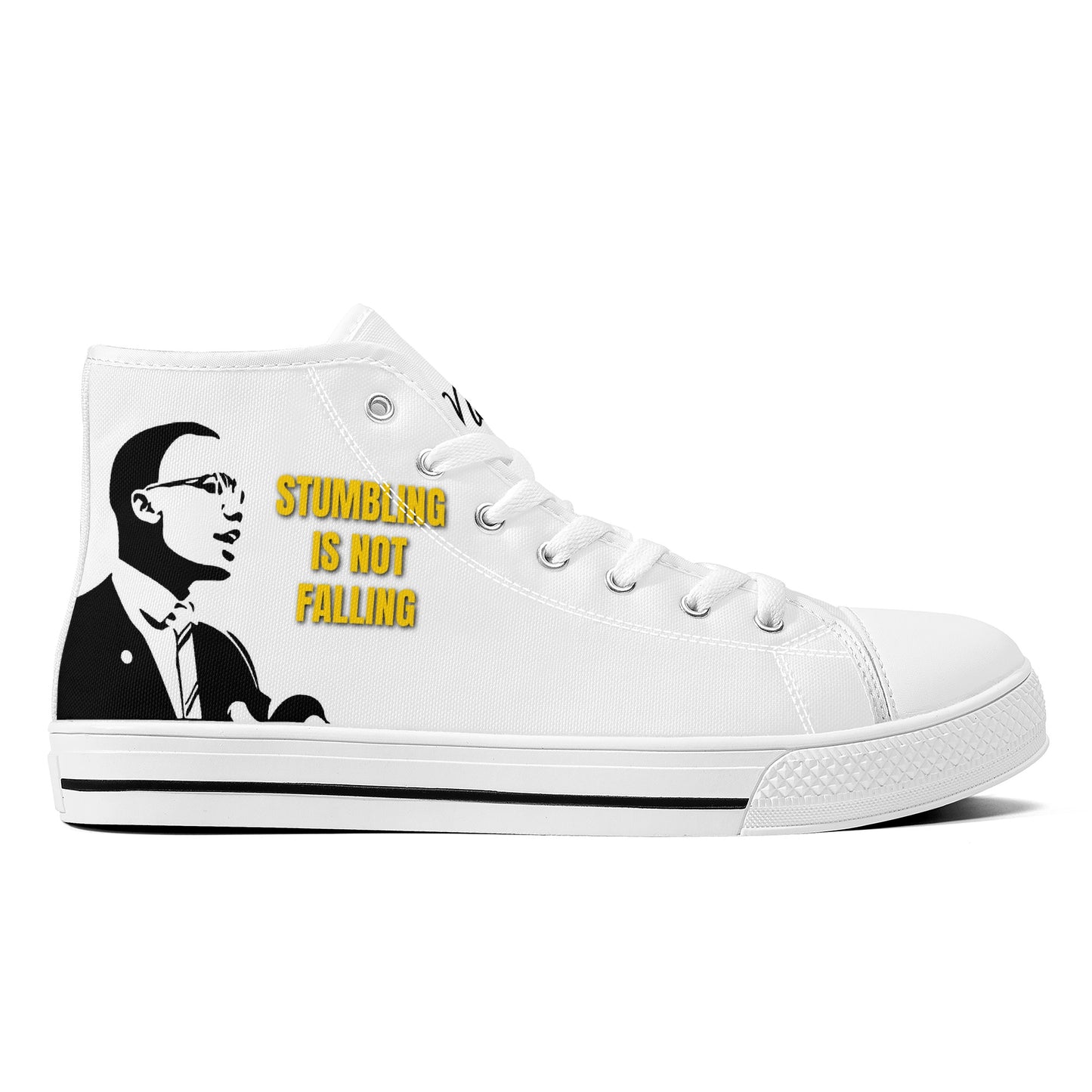 Brother Malcolm High-Top Canvas Shoes With Customized Tongue - White