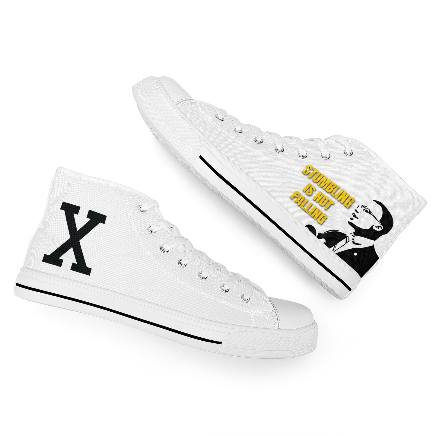 Brother Malcolm High-Top Canvas Shoes With Customized Tongue - White