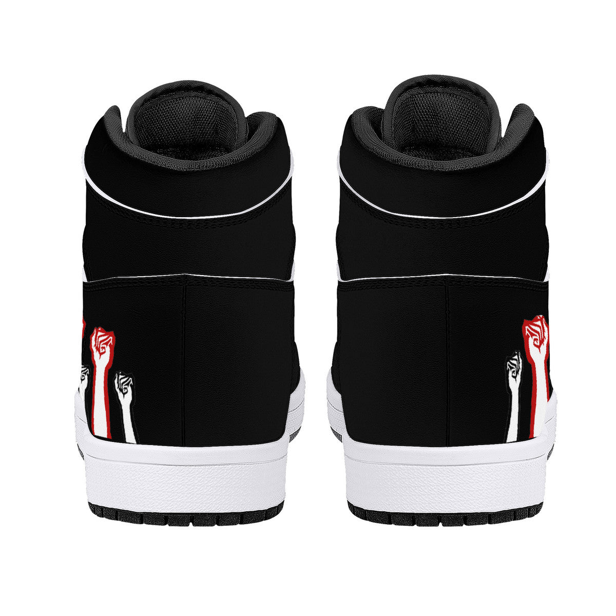 Walking With The Ancestors High-Top Synthetic Leather Sneakers - Black