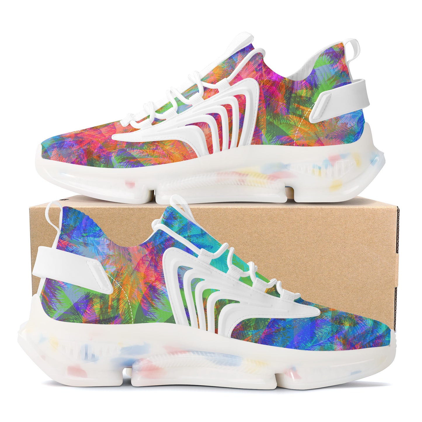 Tropical Splash Air Max React Sneakers - White