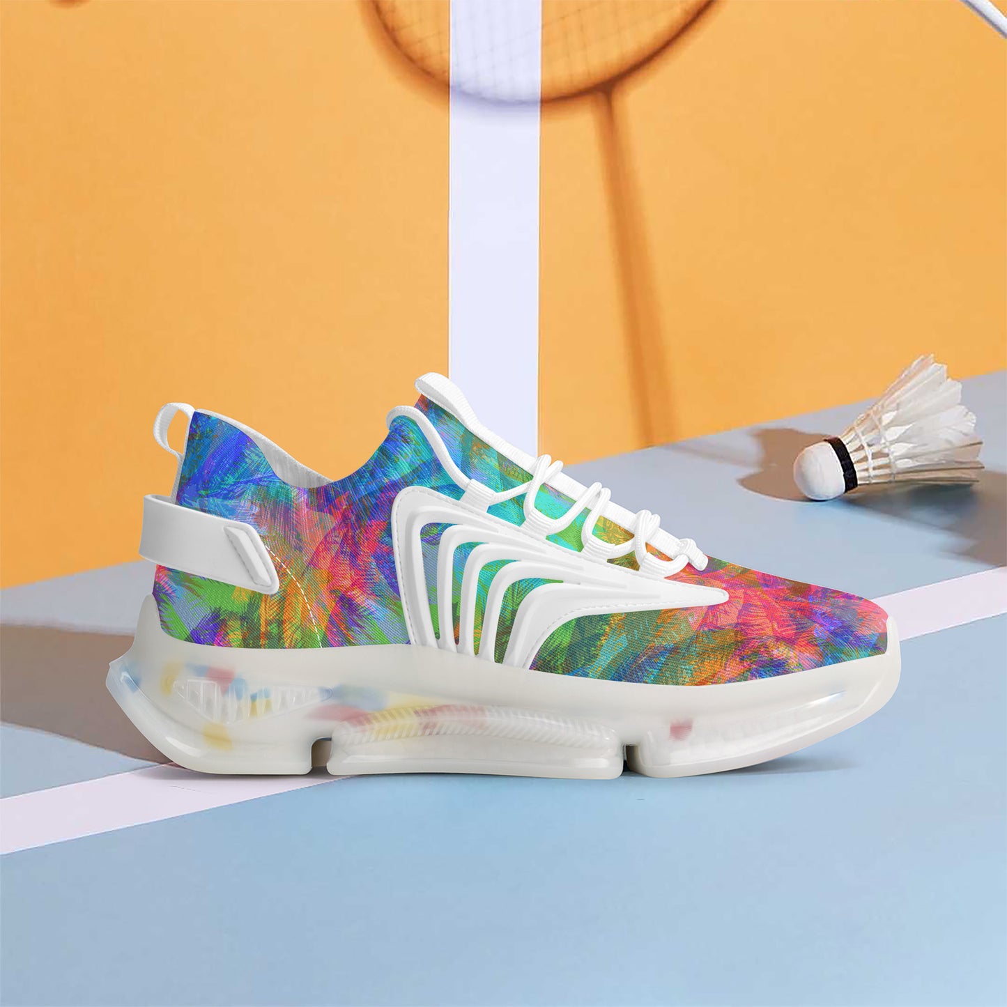 Tropical Splash Air Max React Sneakers - White