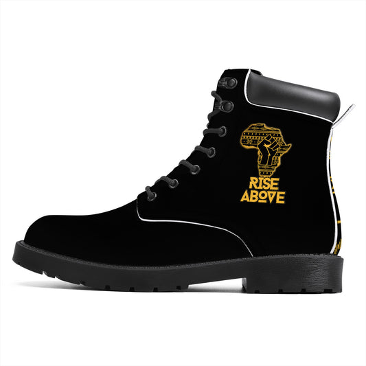 Rise Above- Black Synthetic Leather Boots