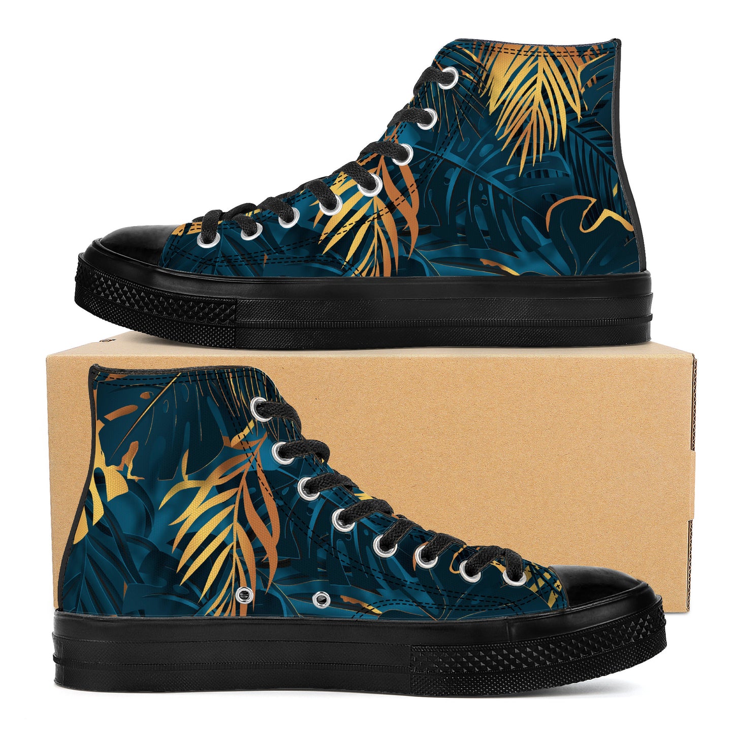Gold Coast High Top Canvas Shoes - Black