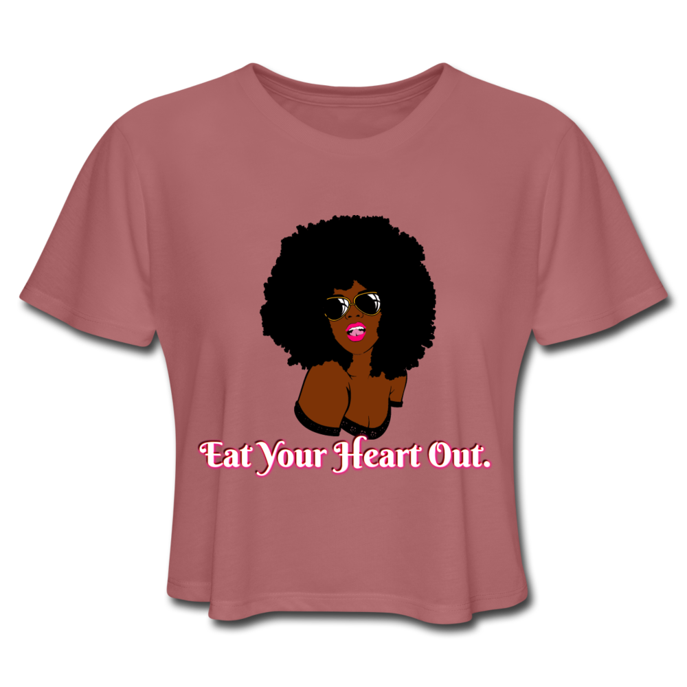 Eat Your Heart Out Women's Cropped T-Shirt - mauve