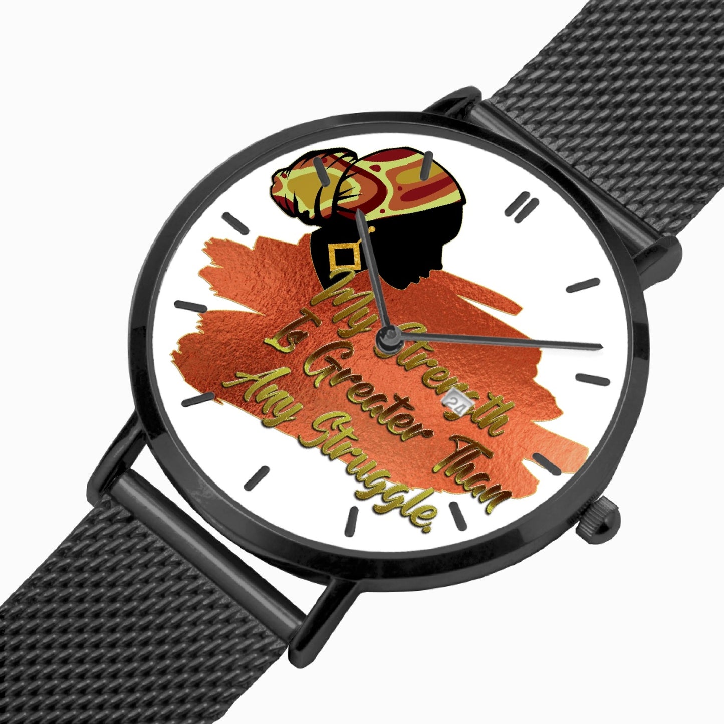 Strong Woman Stainless Steel Perpetual Calendar Quartz Watch (With Indicators)