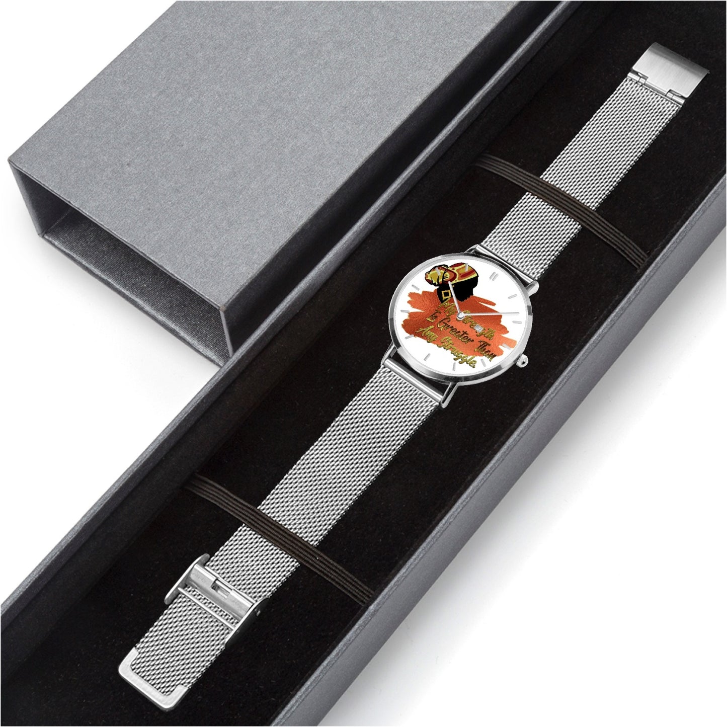 Strong Woman Stainless Steel Perpetual Calendar Quartz Watch (With Indicators)