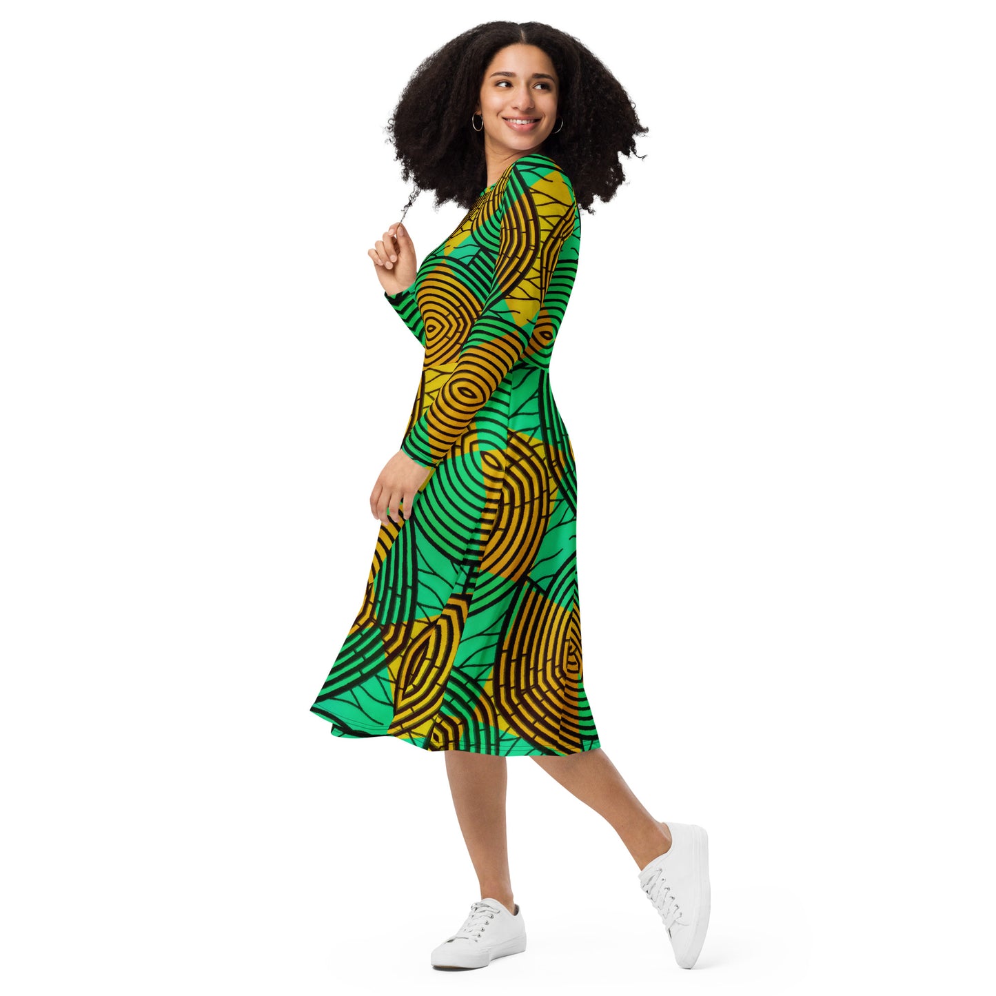 Emerald City long sleeve midi dress