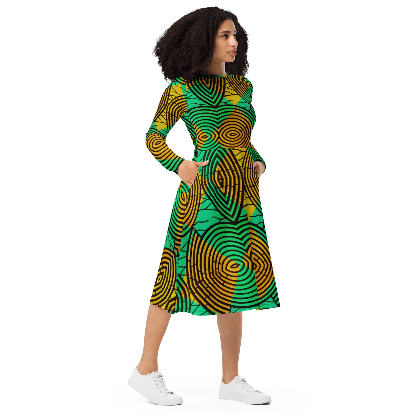 Emerald City long sleeve midi dress