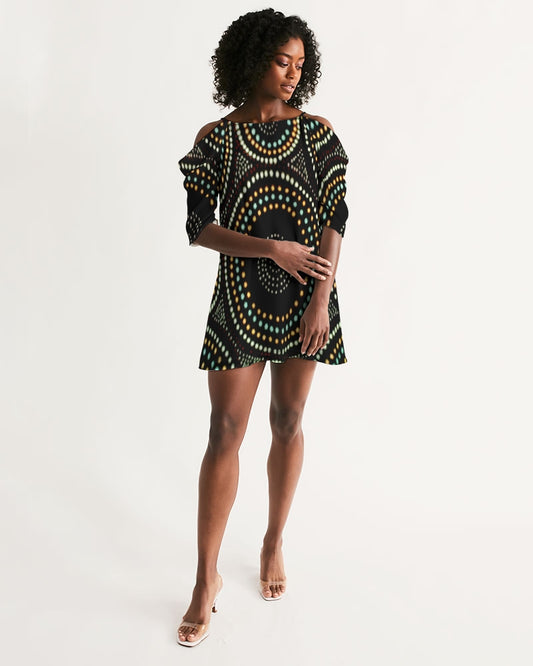 Safari Night Women's Open Shoulder A-Line Dress