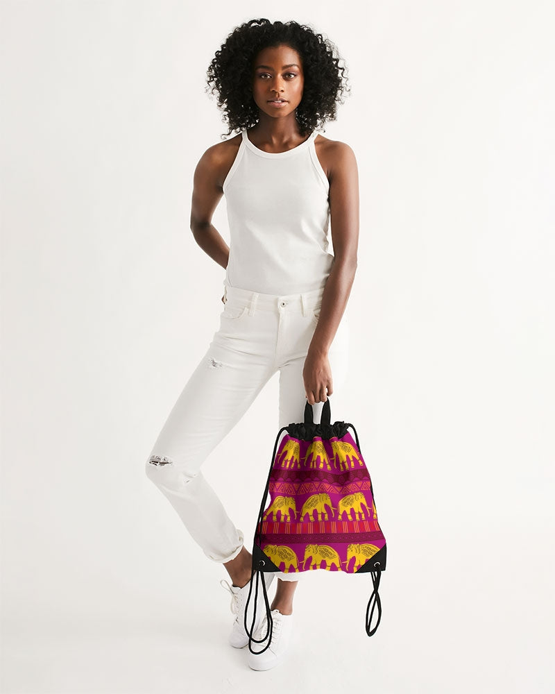 Charge of the Elephants  Canvas Drawstring Bag