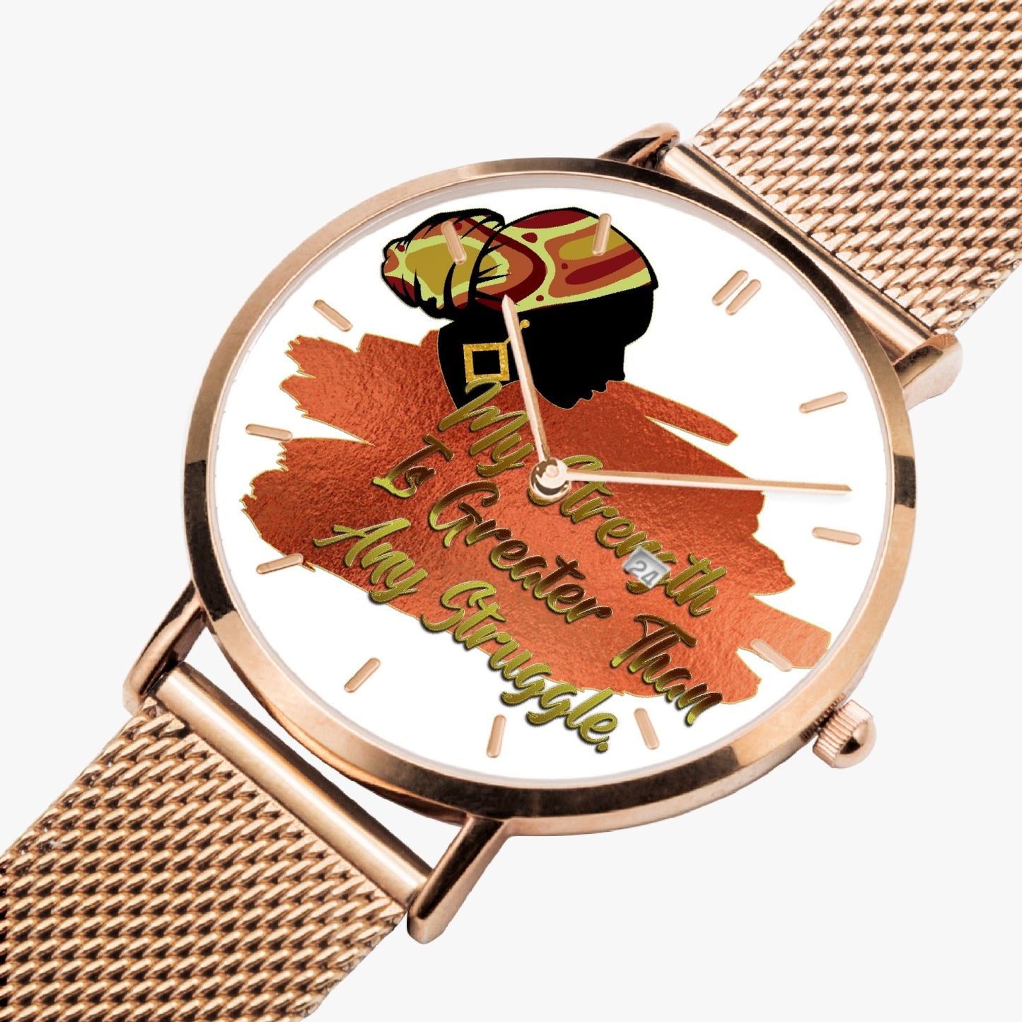 Strong Woman Stainless Steel Perpetual Calendar Quartz Watch (With Indicators)