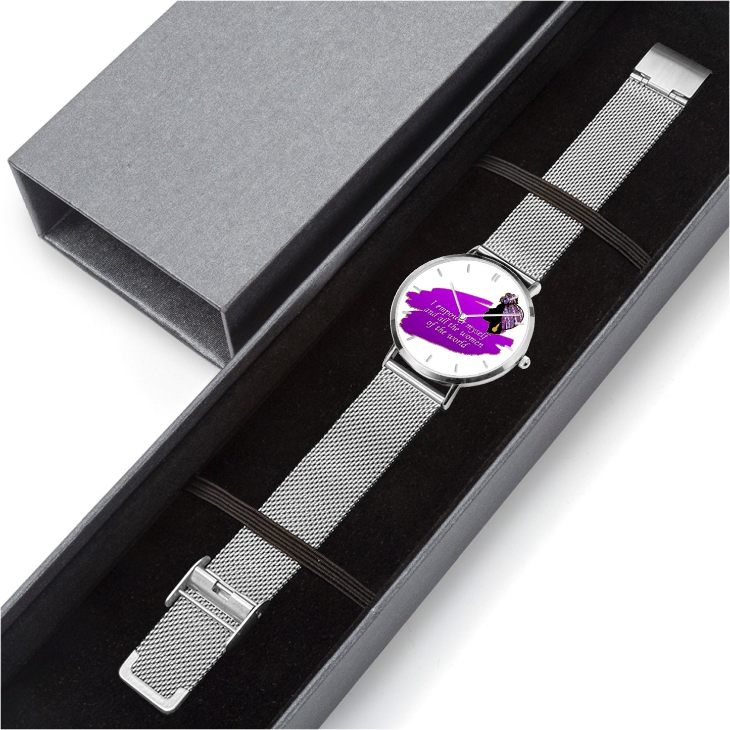 Empowered Woman Ultra-thin Stainless Steel Quartz Watch (With Indicators)