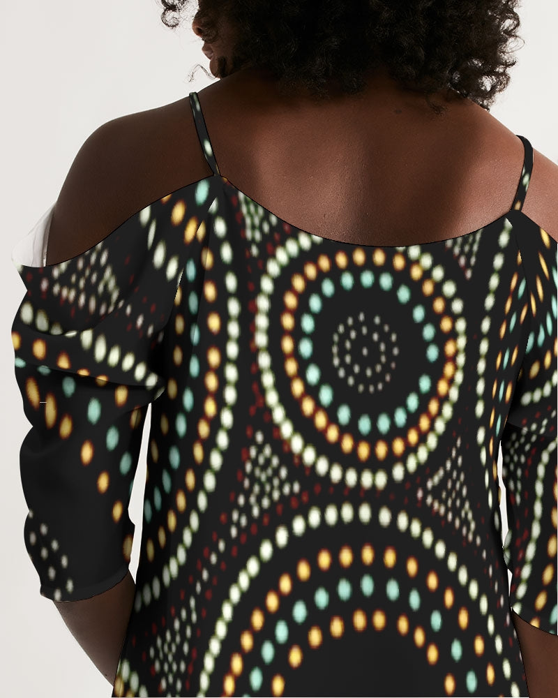 Safari Night Women's Open Shoulder A-Line Dress