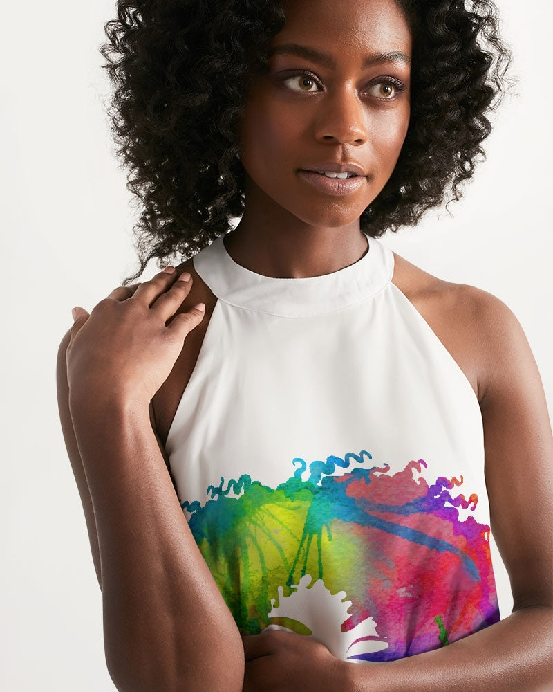 multi colored afro WOMAN Women's Halter Dress