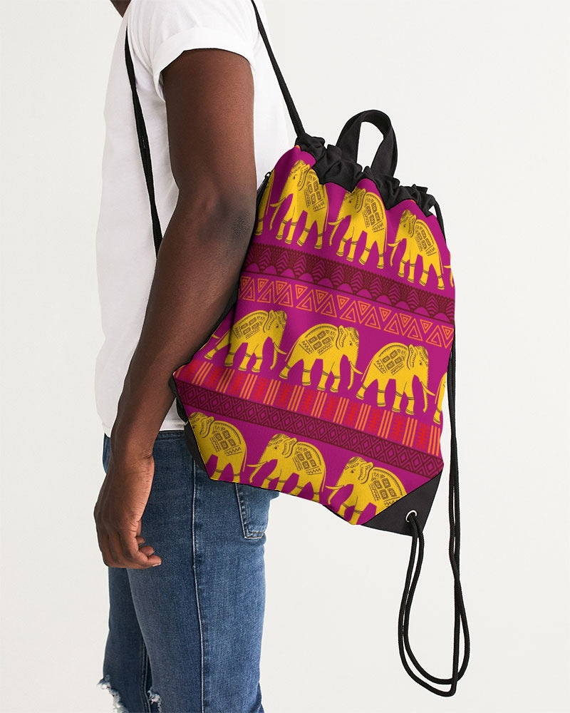 Charge of the Elephants  Canvas Drawstring Bag