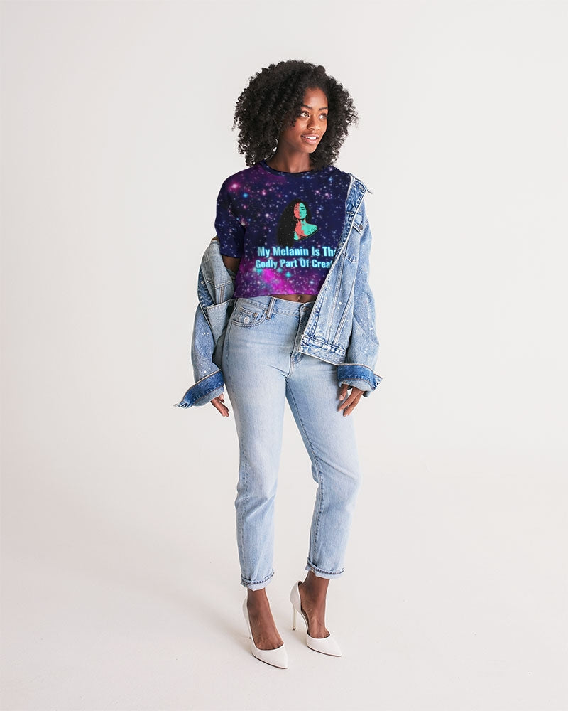 Melanin Queen Women's Lounge Cropped Tee