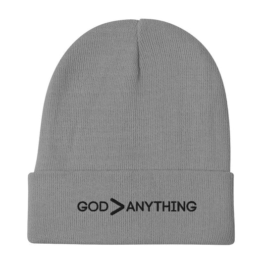 God Greater Than Anything-Embroidered Beanie