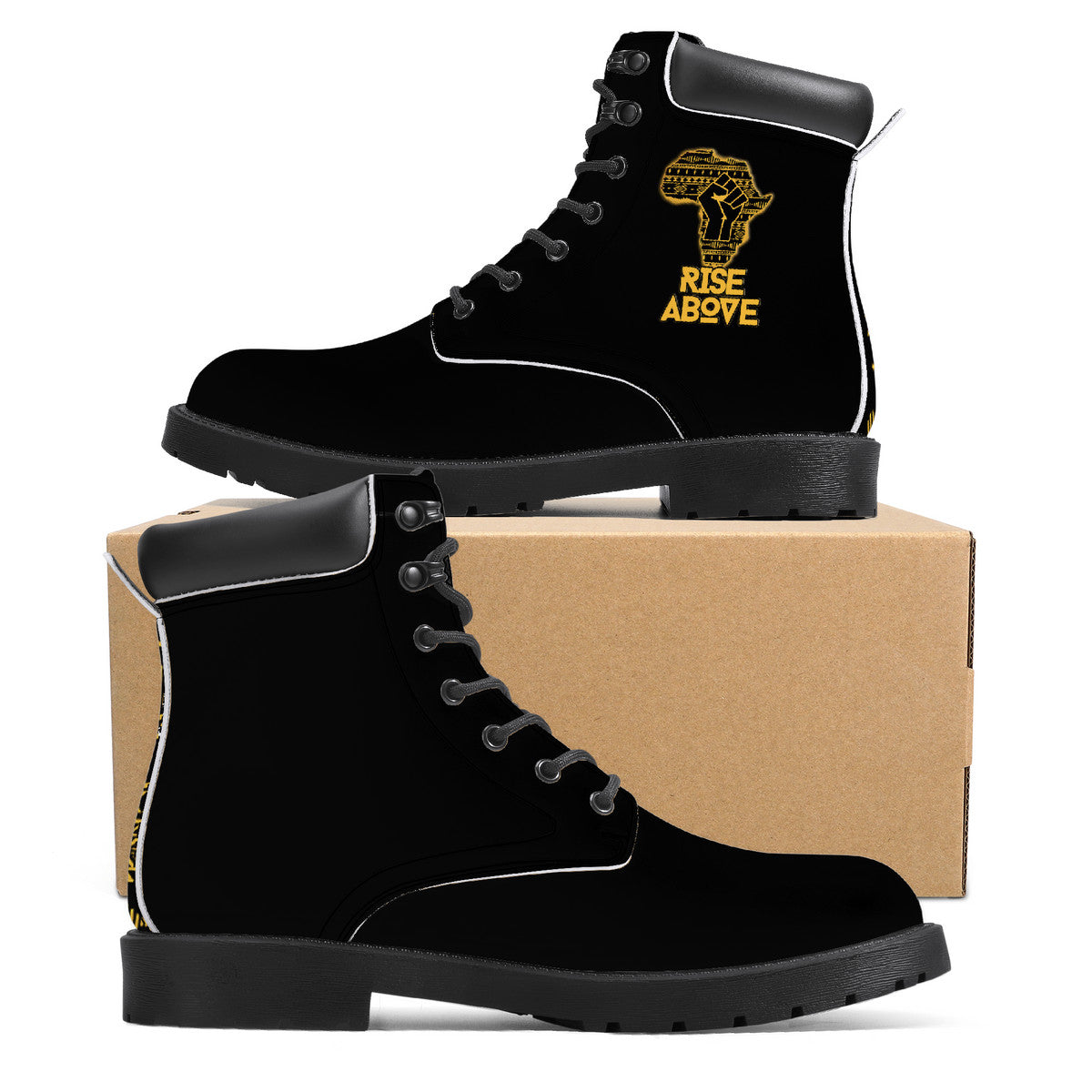 Rise Above- Black Synthetic Leather Boots