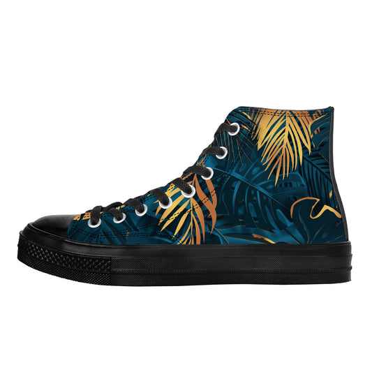 Gold Coast High Top Canvas Shoes - Black