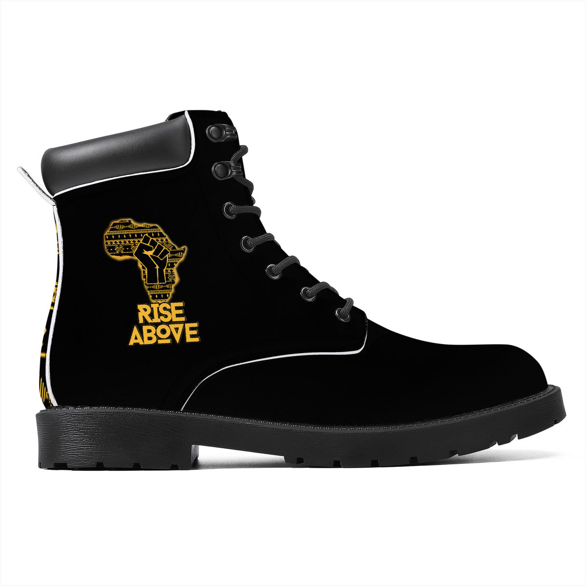 Rise Above- Black Synthetic Leather Boots