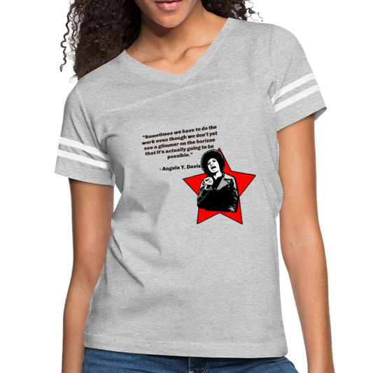 Angela Davis-Women’s Vintage Sport T-Shirt - heather gray/white