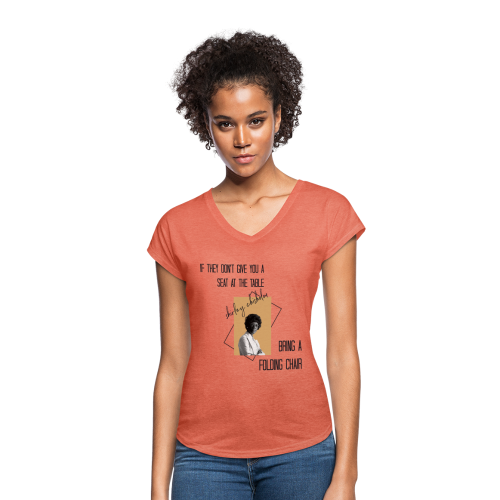 Shirley Chisholm-Women's Tri-Blend V-Neck T-Shirt - heather bronze