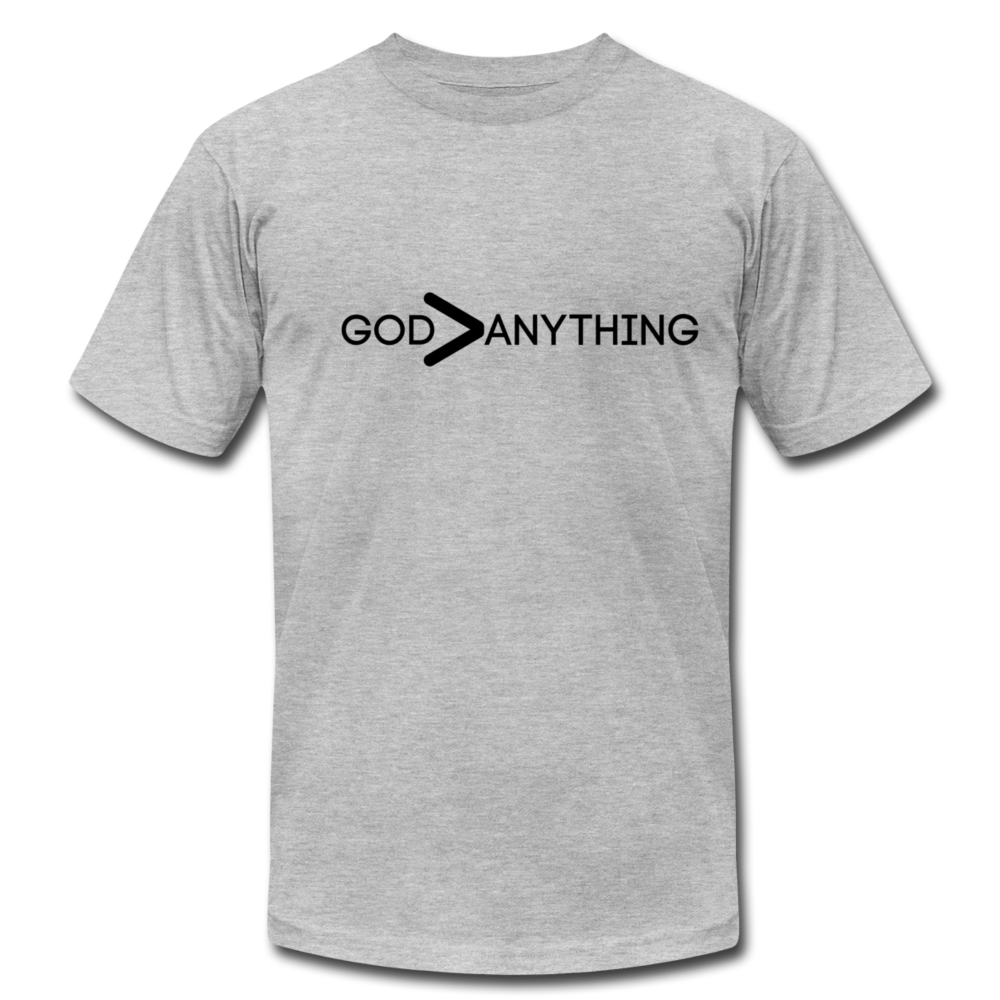 God Greater Than Anything-Unisex Jersey T-Shirt by Bella + Canvas - heather gray