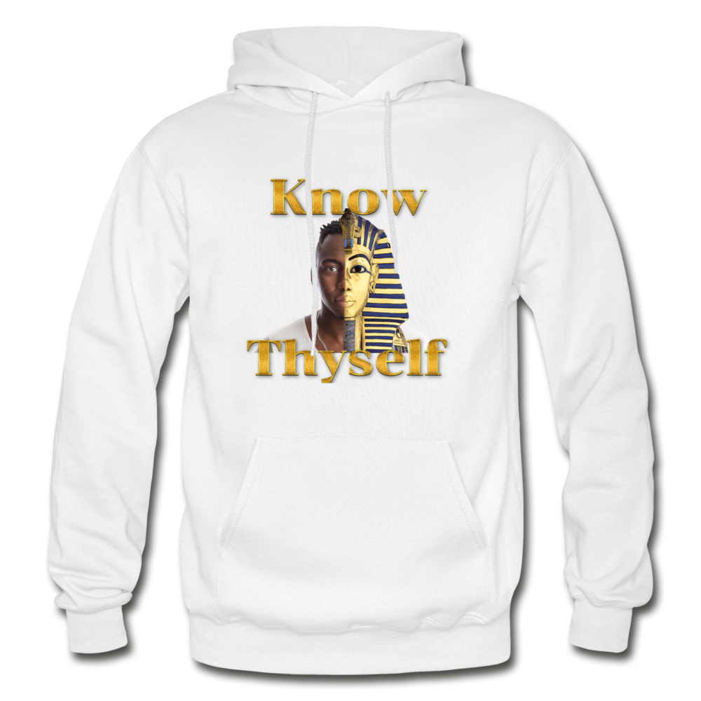 Know Thyself Heavy Blend Adult Hoodie - white