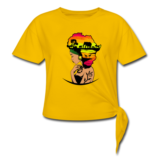No Place Like Home. Women's Knotted T-Shirt - sun yellow