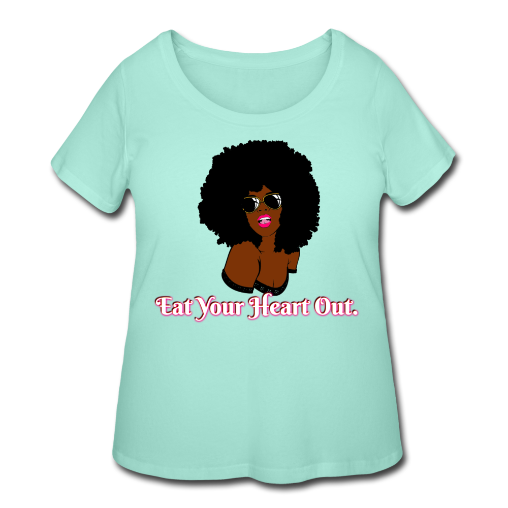 Eat You Heart Out-Curvy T-Shirt - mint
