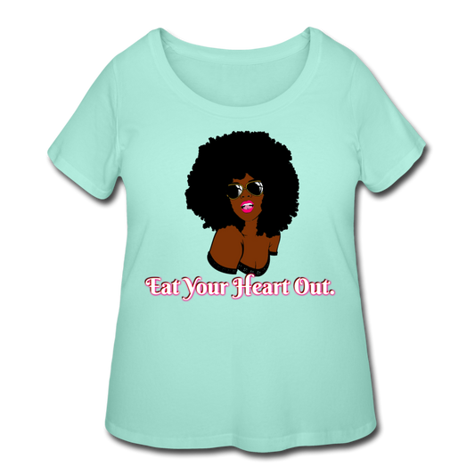 Eat You Heart Out-Curvy T-Shirt - mint