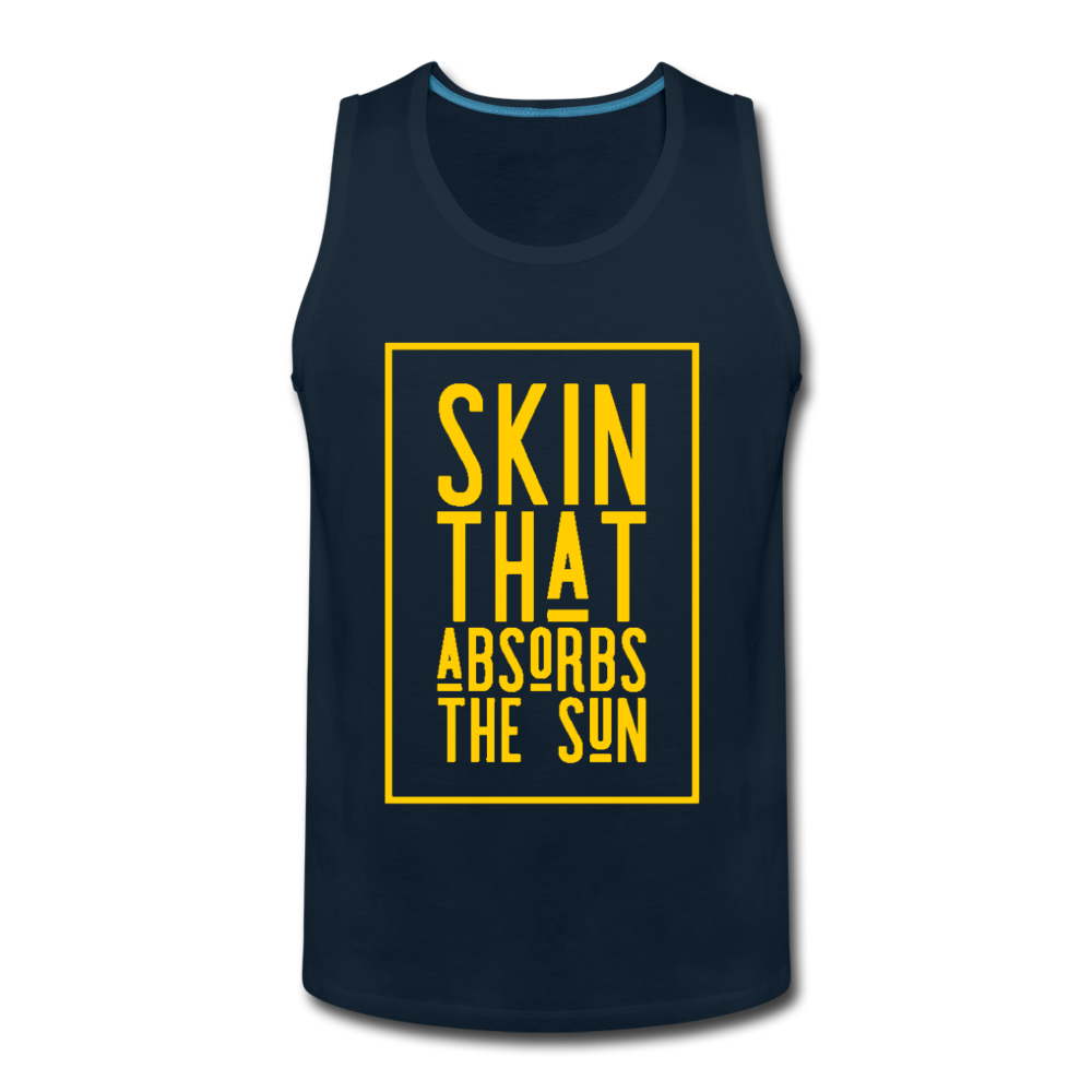 Skin That Absorbs The Sun-Men’s Premium Tank - deep navy