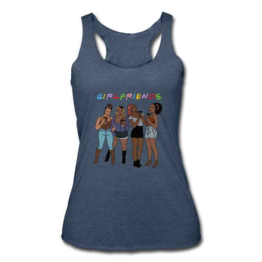 Girlfriends-Women’s Tri-Blend Racerback Tank - heather navy