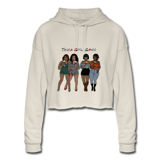 Thick Girl Gang-Women's Cropped Hoodie - dust