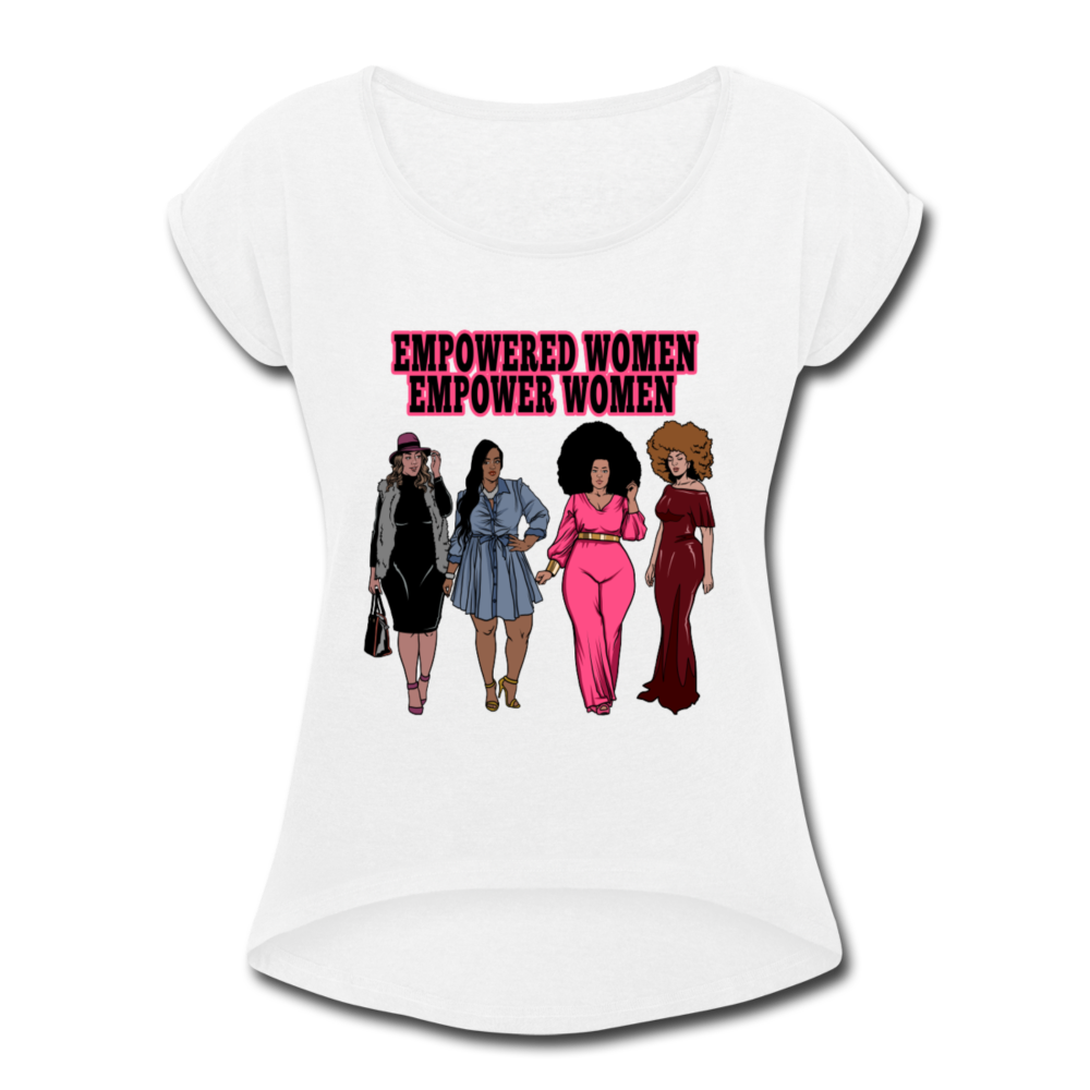 Empowered Women's Roll Cuff T-Shirt - white
