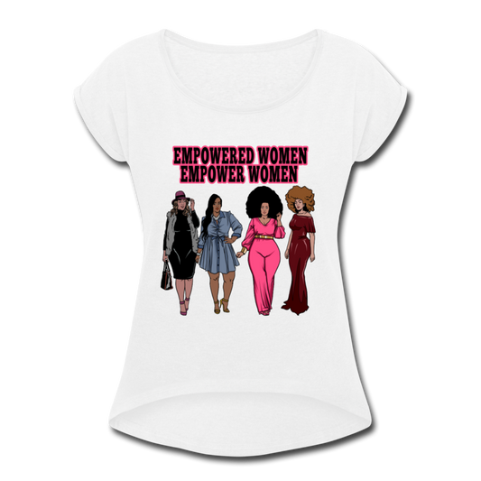 Empowered Women's Roll Cuff T-Shirt - white