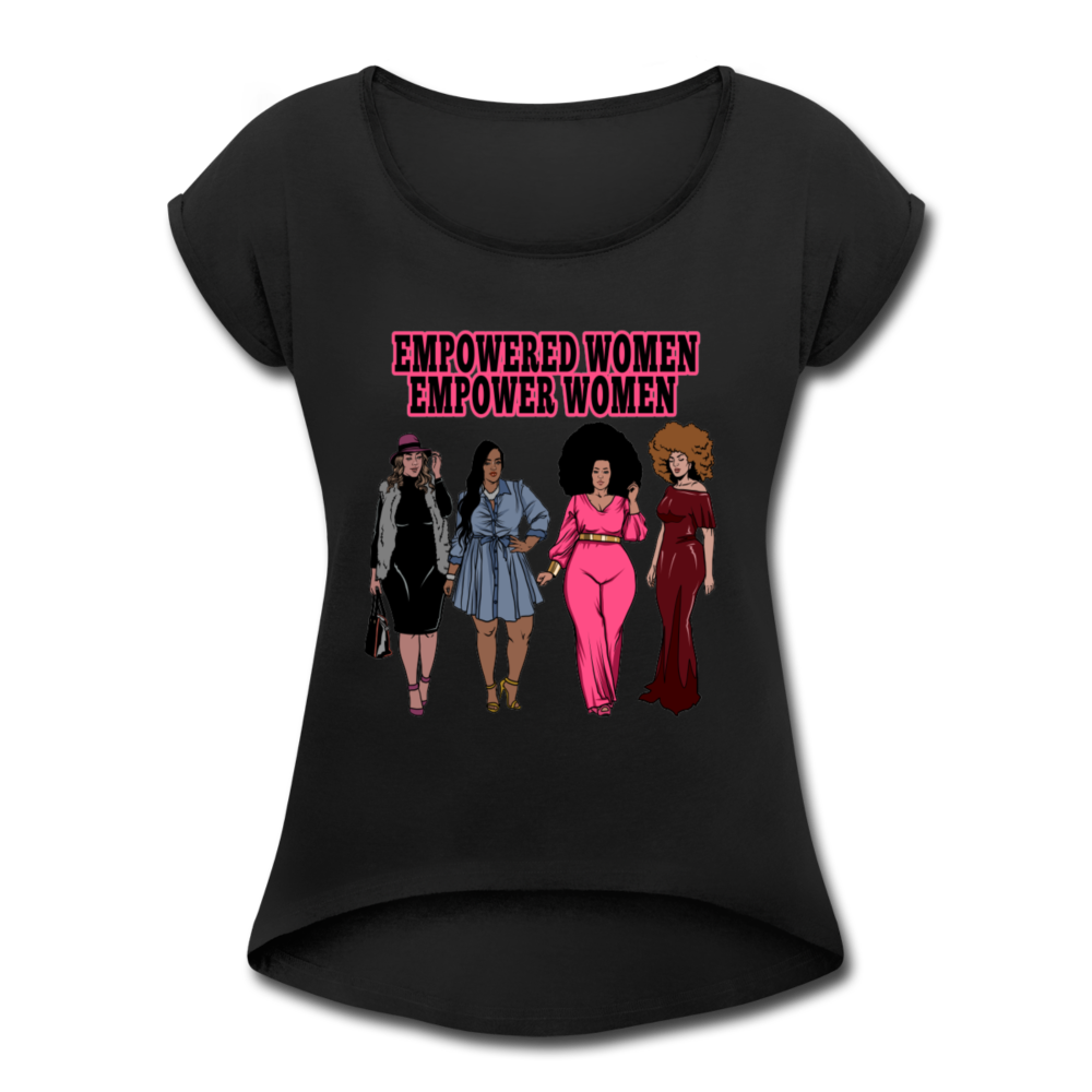 Empowered Women's Roll Cuff T-Shirt - black