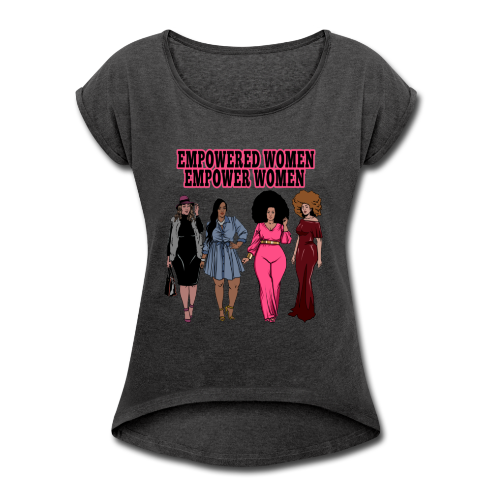 Empowered Women's Roll Cuff T-Shirt - heather black