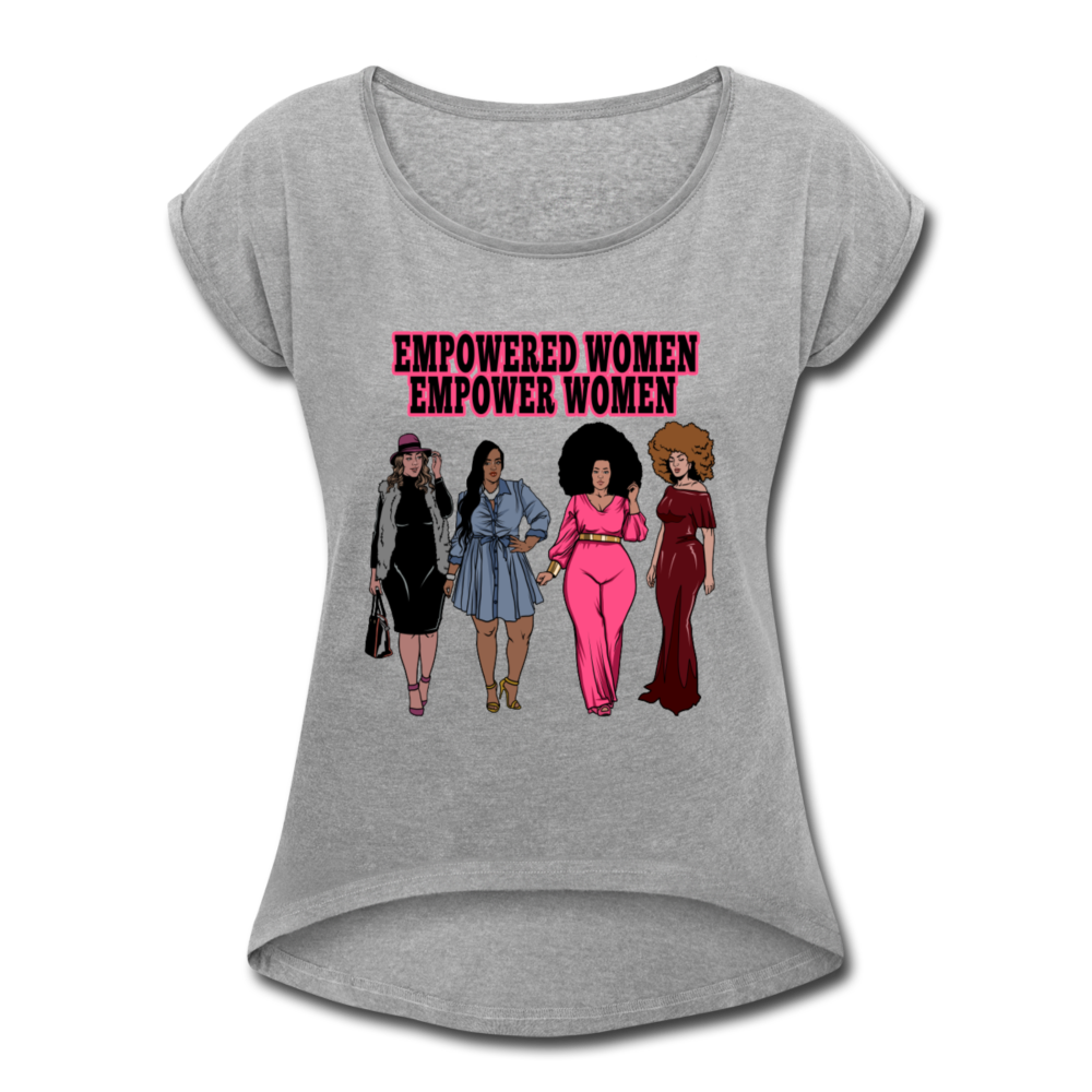 Empowered Women's Roll Cuff T-Shirt - heather gray