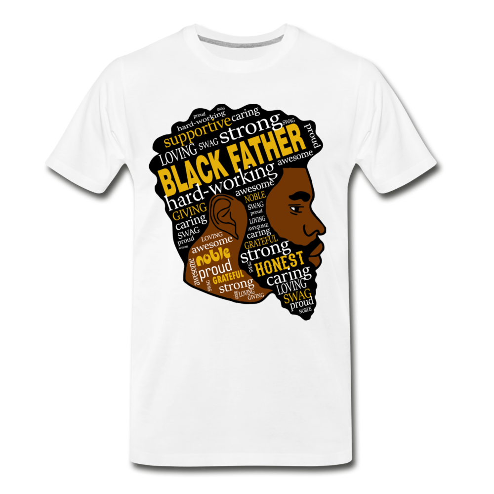 Black Father-Men's Premium T-Shirt - white