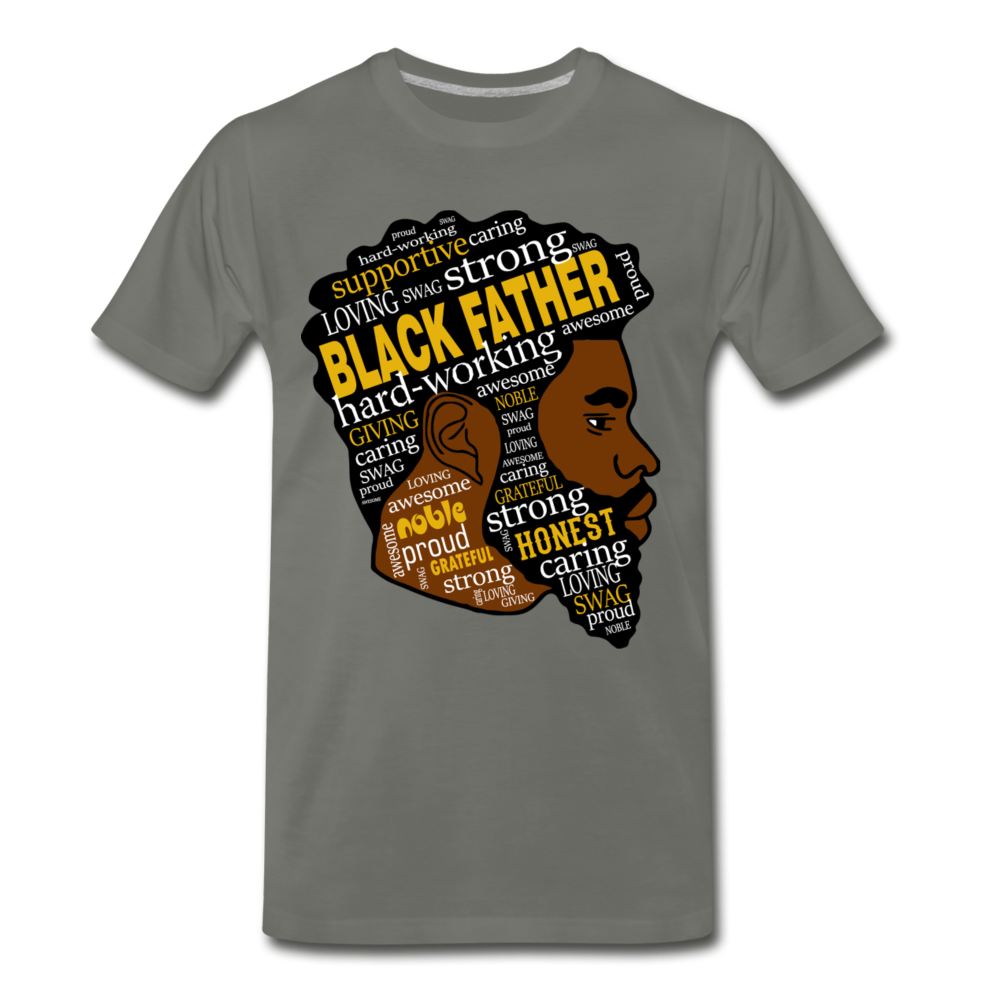Black Father-Men's Premium T-Shirt - asphalt gray